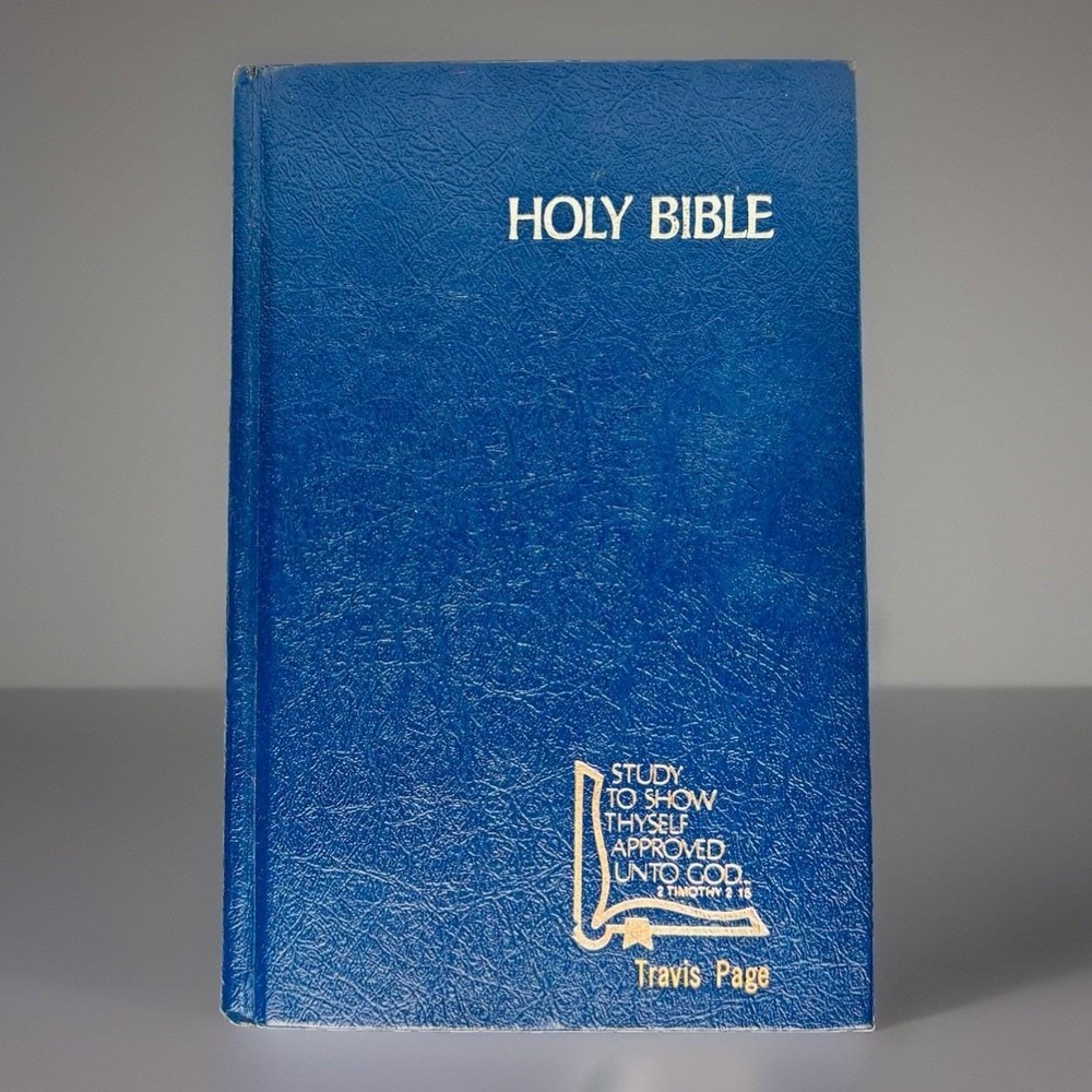 Vintage 1985 KJV Drill Bible Holman Blue Hardcover King James Version 1611